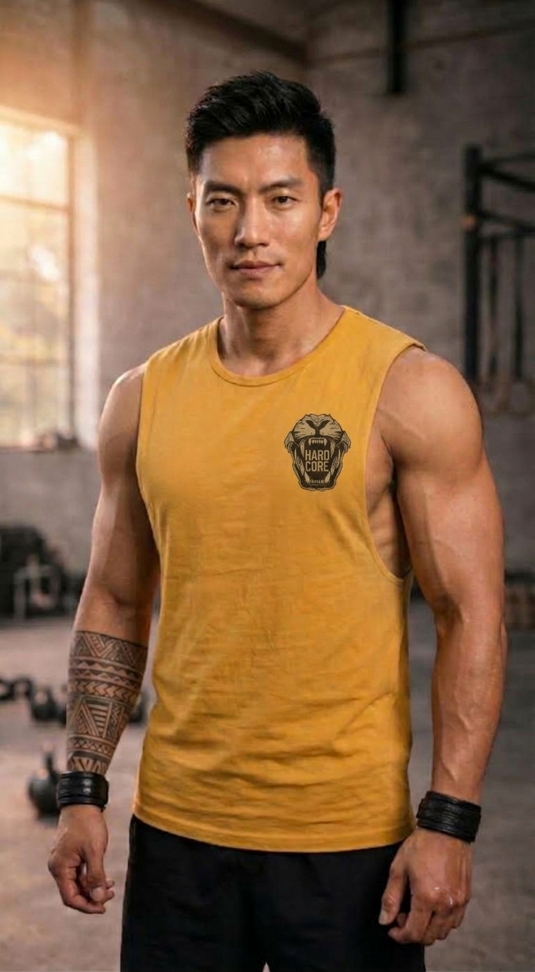 LEON Men’s Sleeveless Printed Cotton Workout Gym Vest
