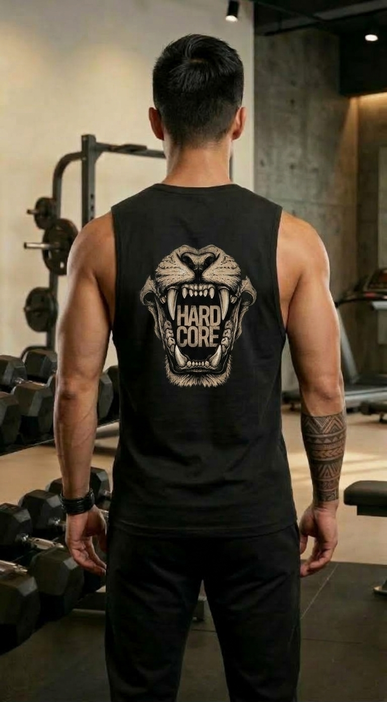 LEON Men’s Sleeveless Printed Cotton Workout Gym Vest
