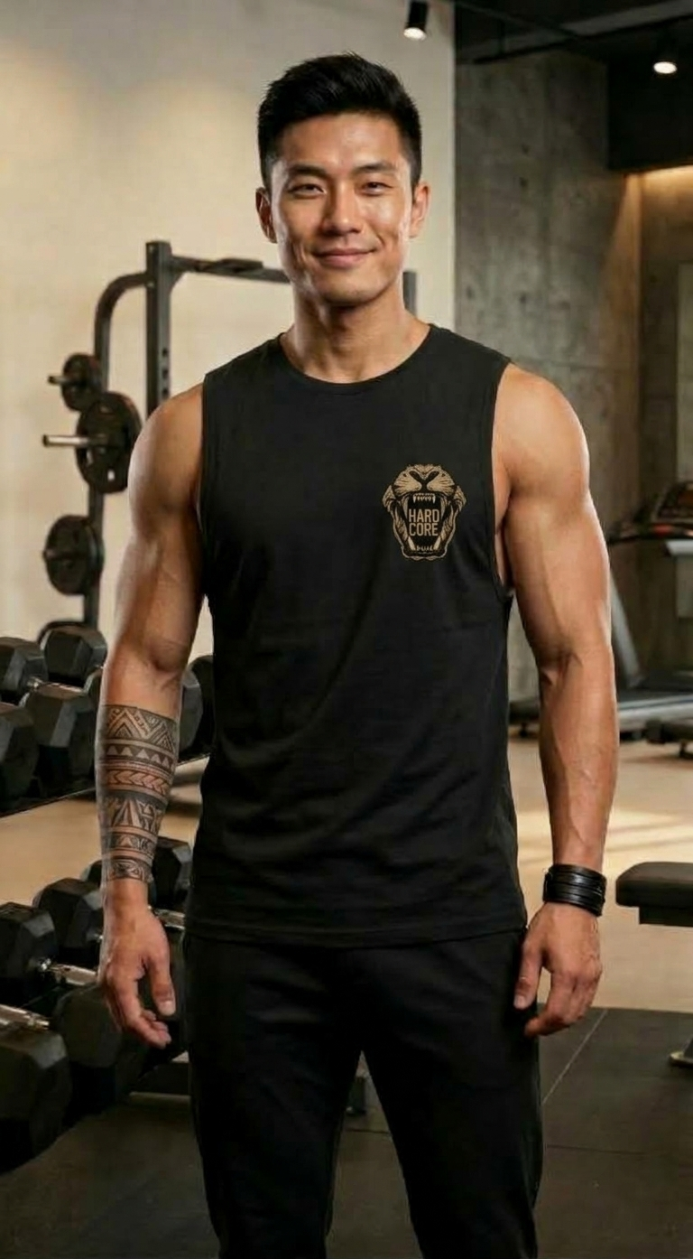 LEON Men’s Sleeveless Printed Cotton Workout Gym Vest