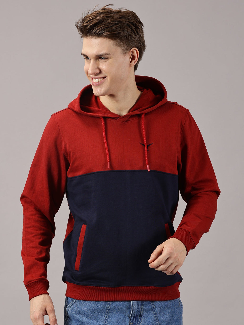 Color Block Cut & Sew Full Sleeve Pullover Hoodie