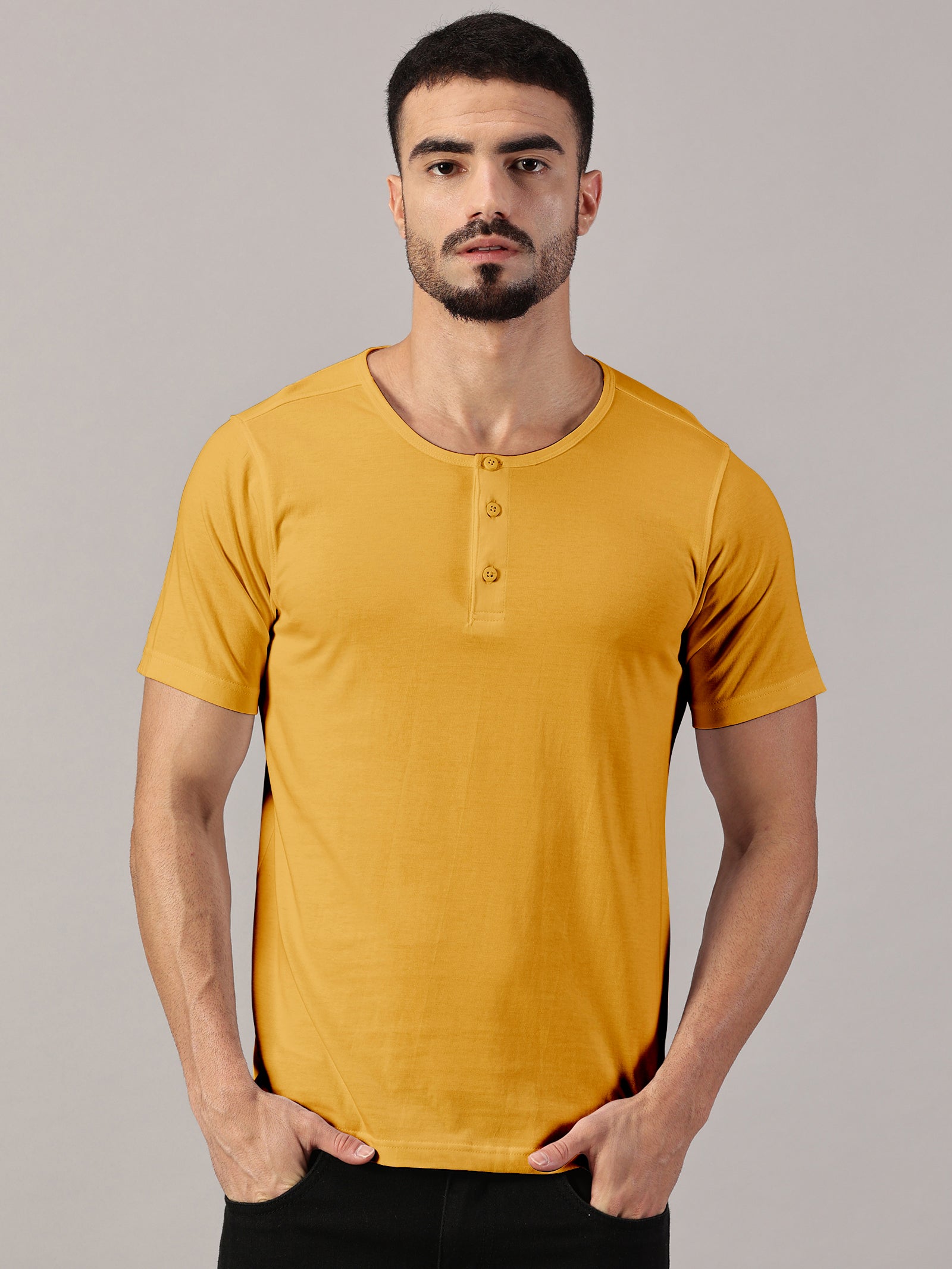 Henley Neck  Half Sleeve T-Shirt