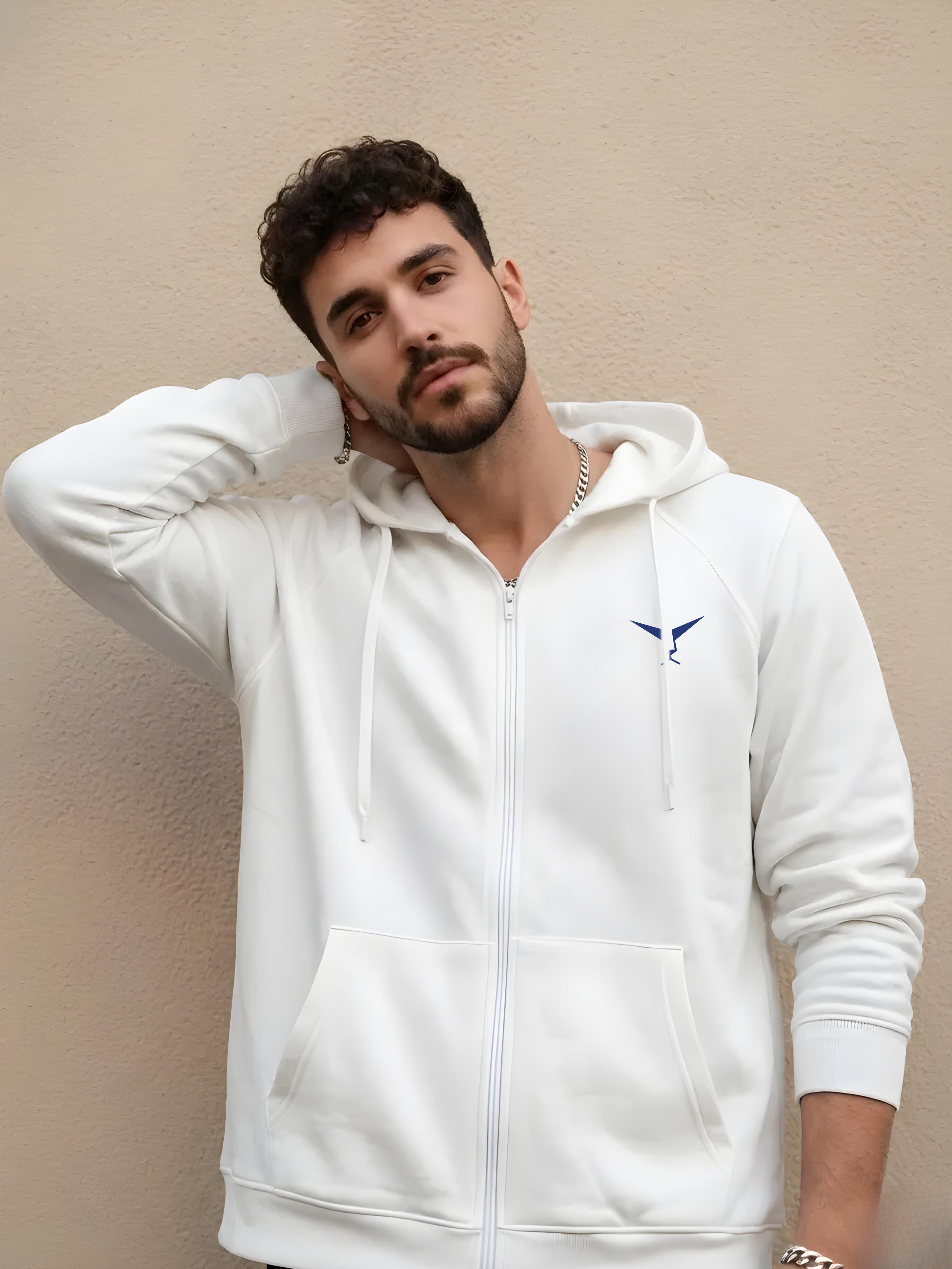 Solid Full Sleeve Zipper Hoodie