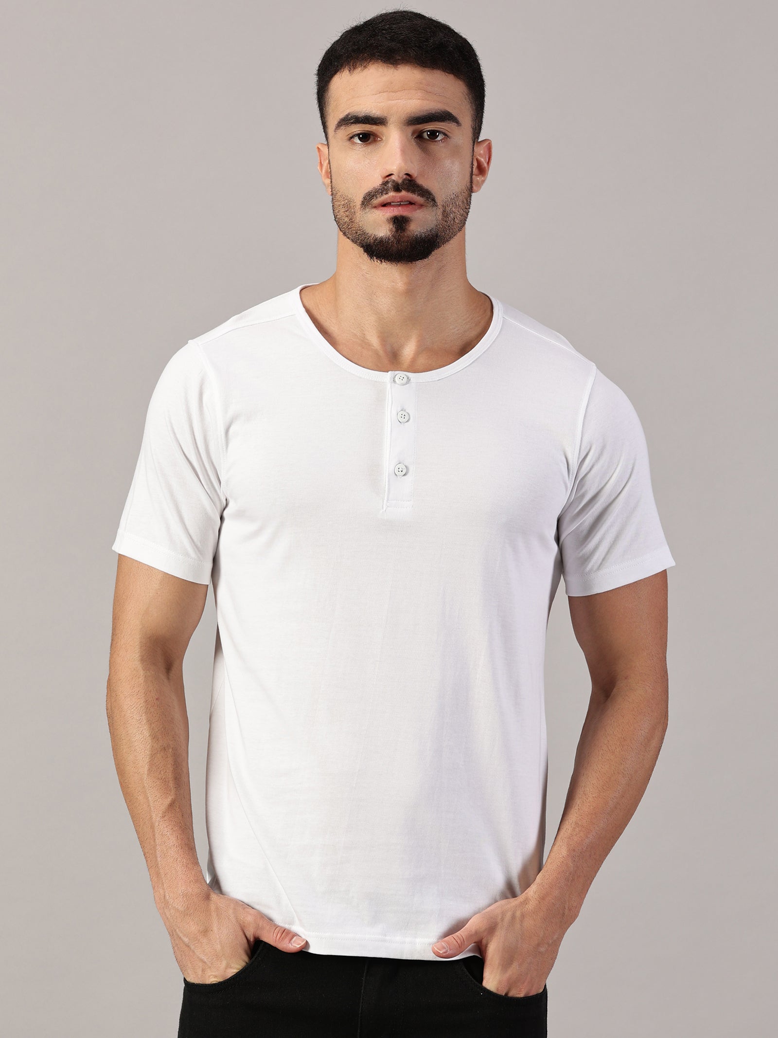 Henley Neck  Half Sleeve T-Shirt