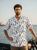 Cuban Collared Oversized Abstract Printed Shirt LEON