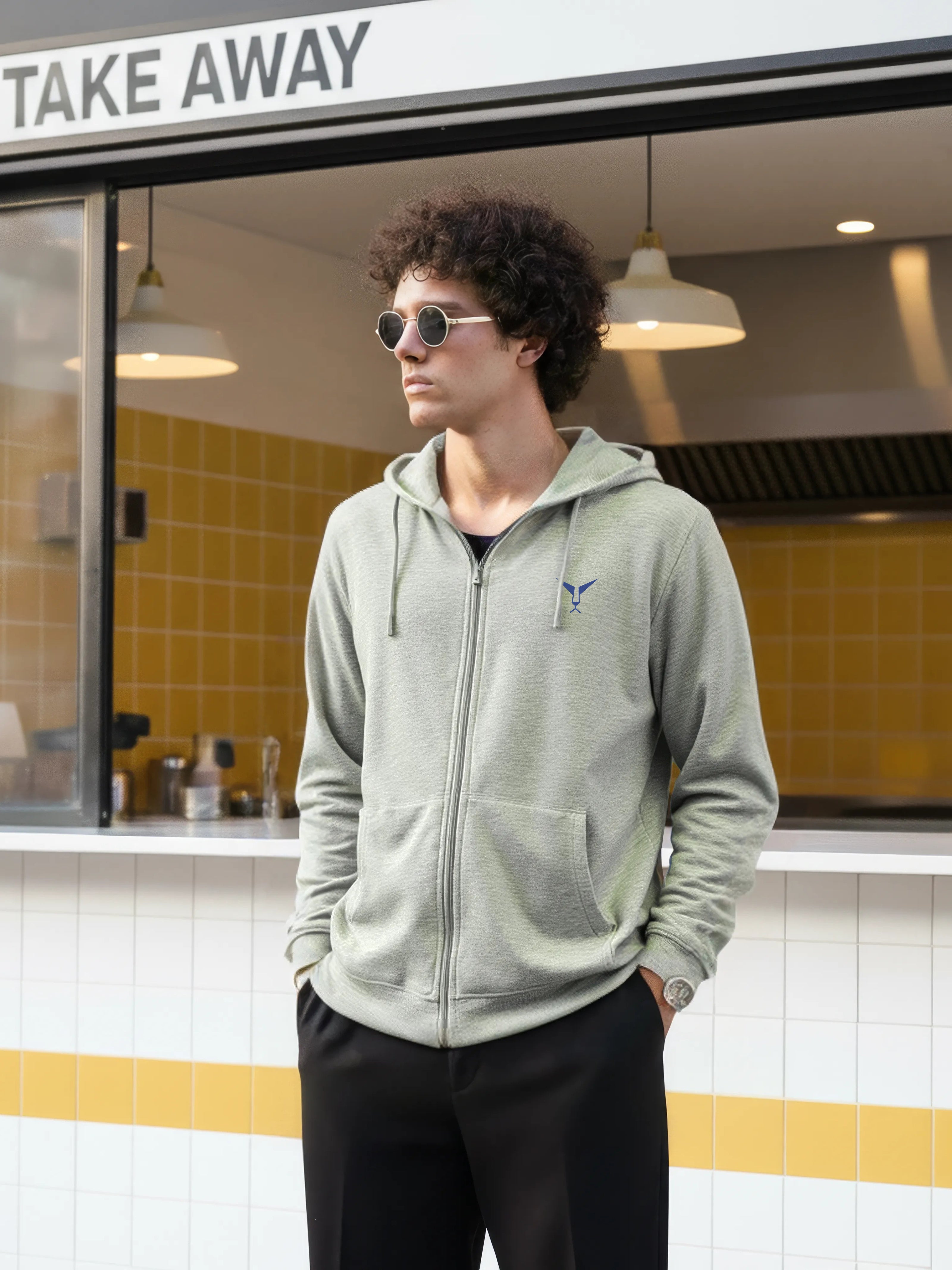 Solid Full Sleeve Zipper Hoodie