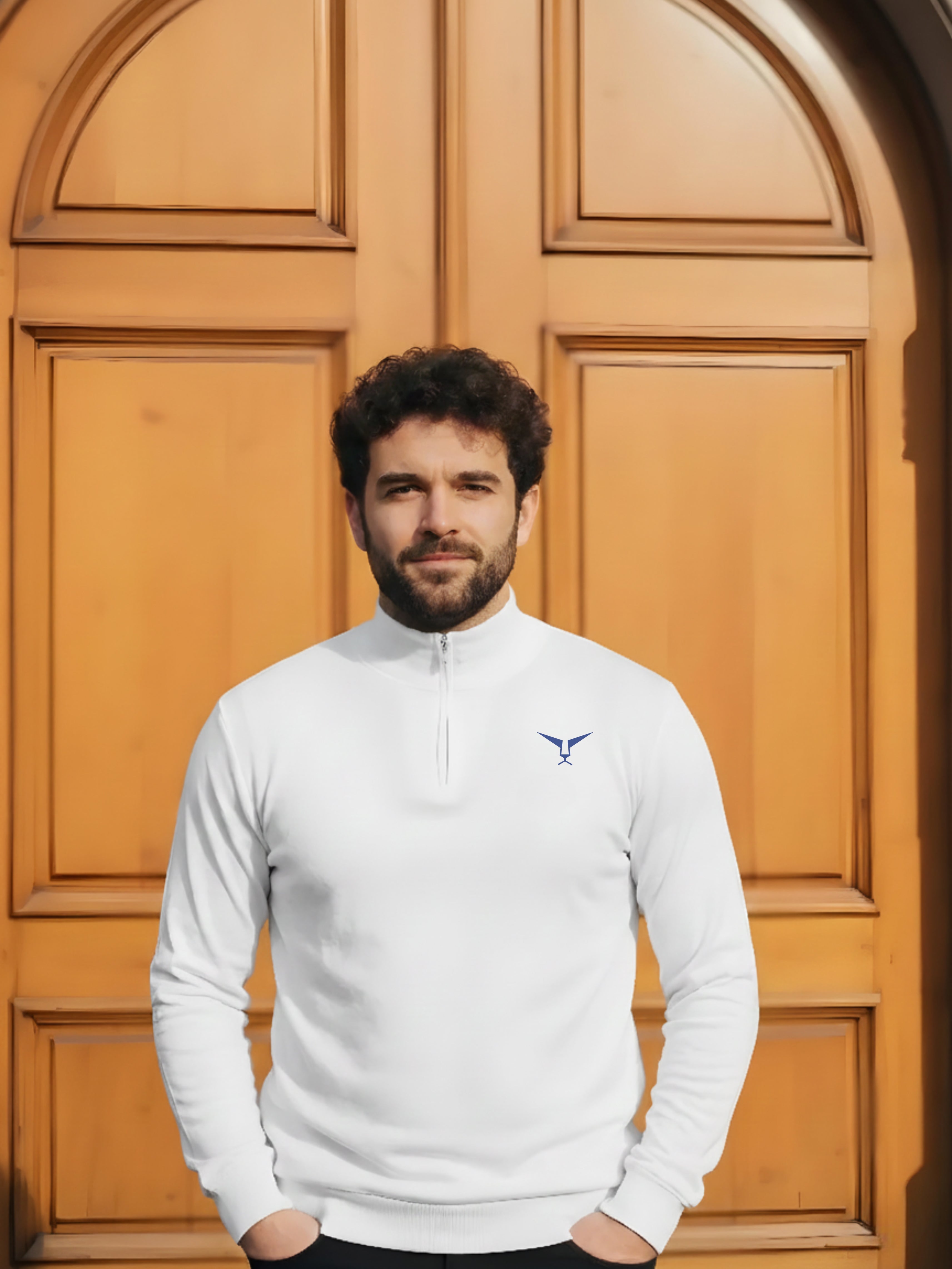 High Neck Half Zipper Sweatshirt