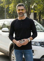 Henley Neck Full Sleeve T-Shirt