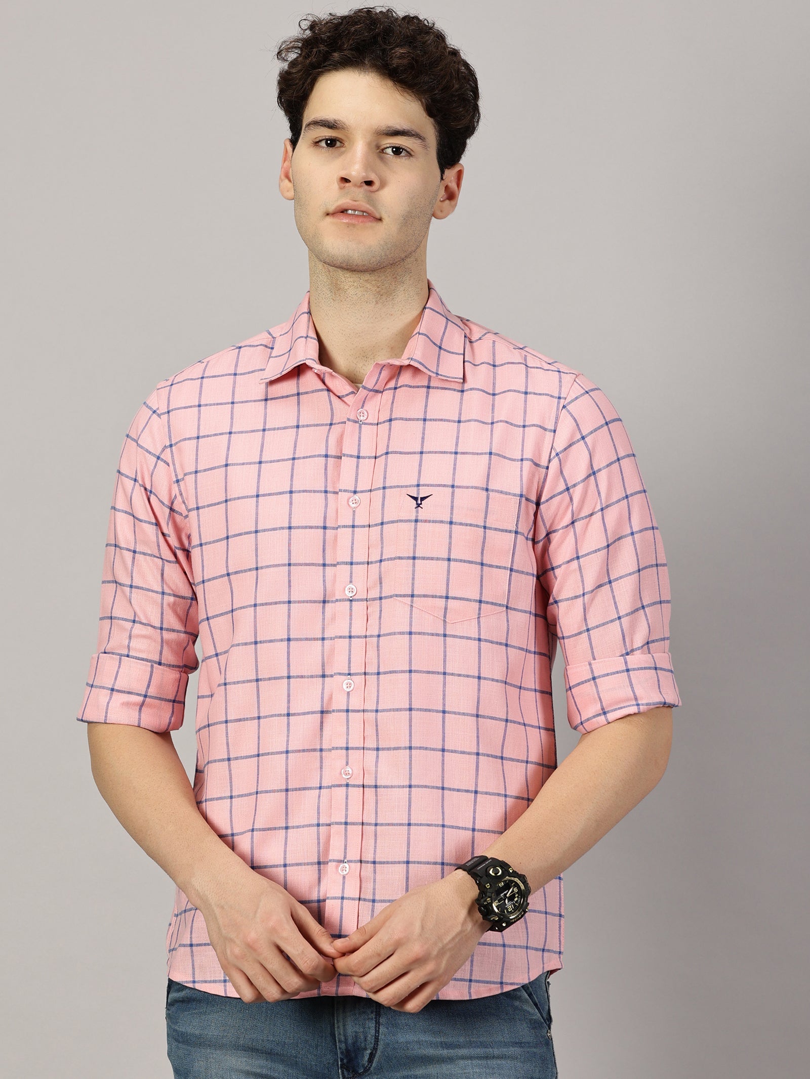 Checkered Poly Cotton Full Sleeve Shirt