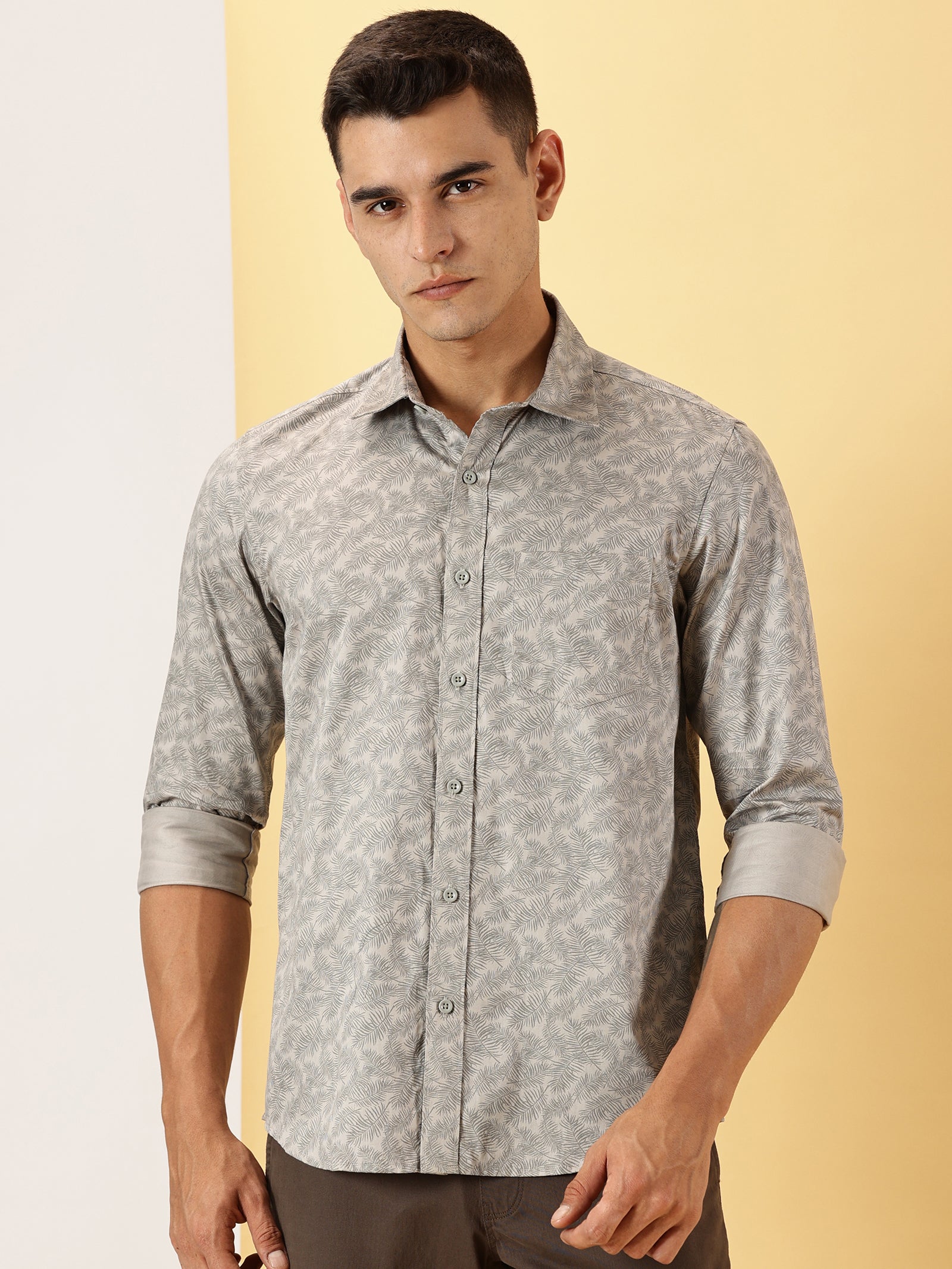 Leaf Printed Full Sleeve Shirt