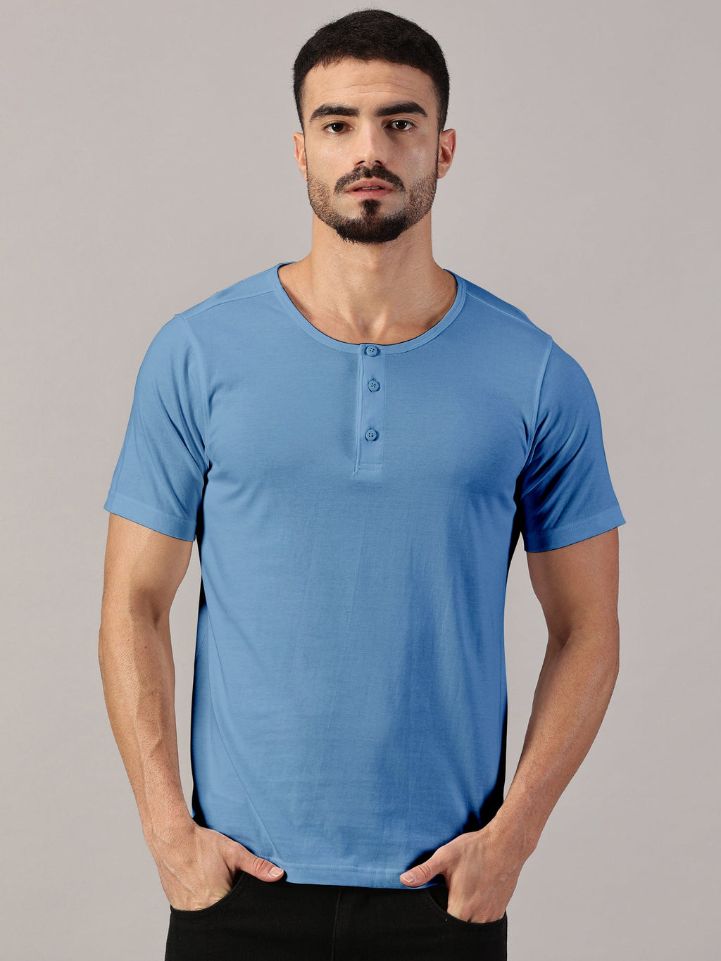 Henley Neck  Half Sleeve T-Shirt