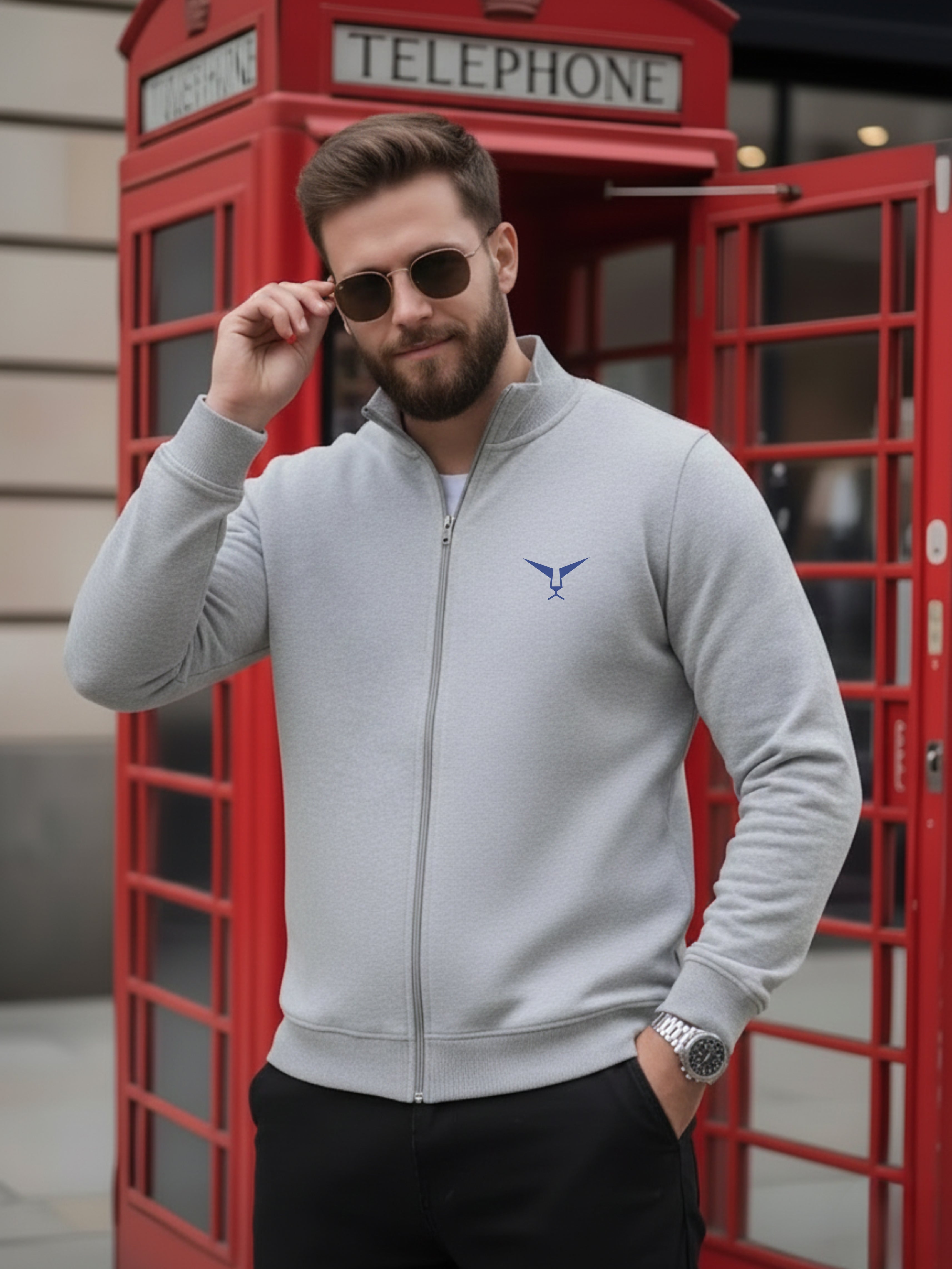 High Neck Full Zipper Sweatshirt