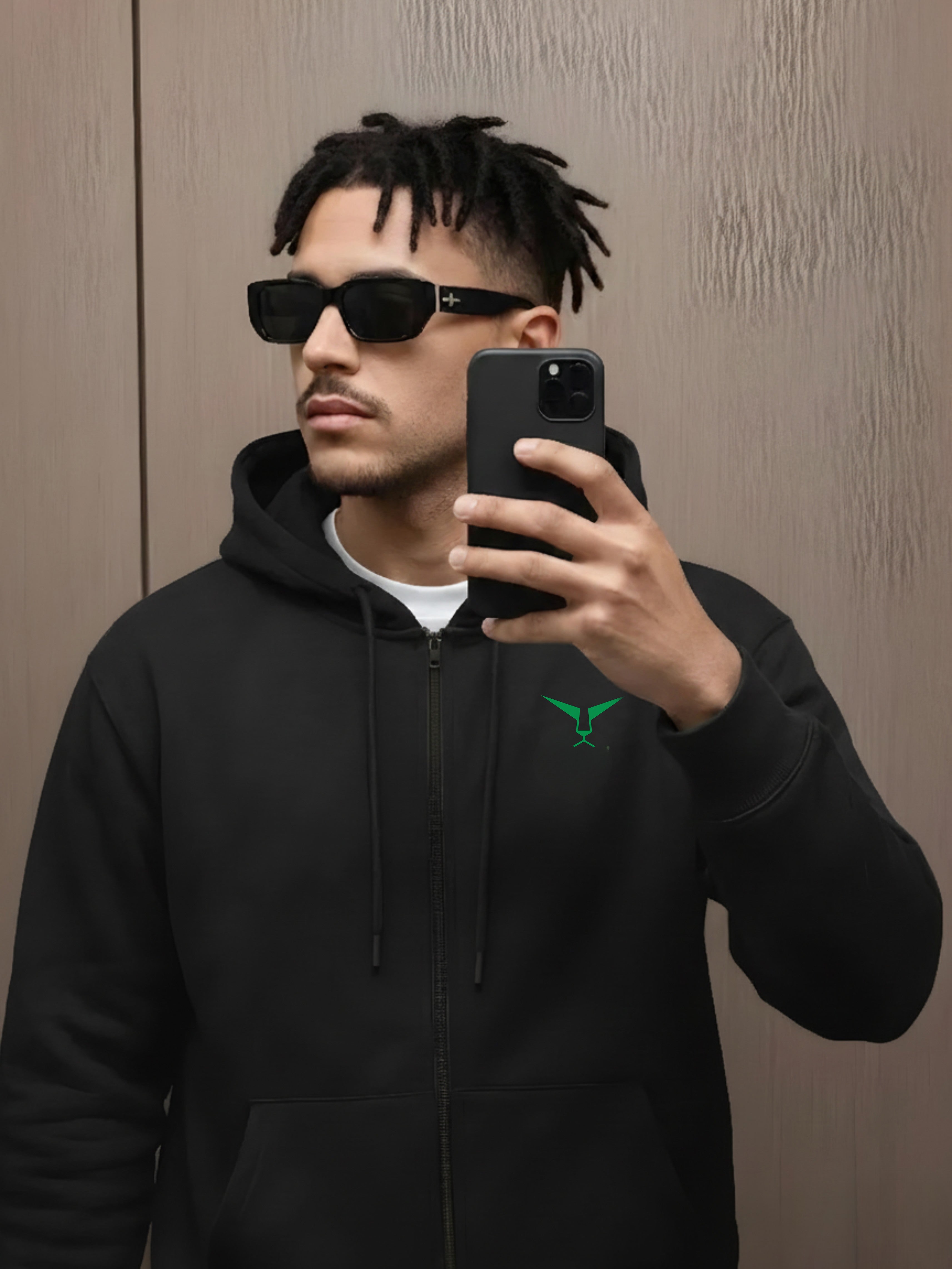 Solid Full Sleeve Zipper Hoodie