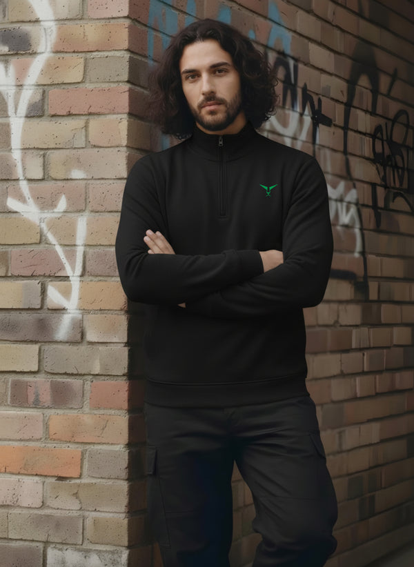 High Neck Half Zipper Sweatshirt