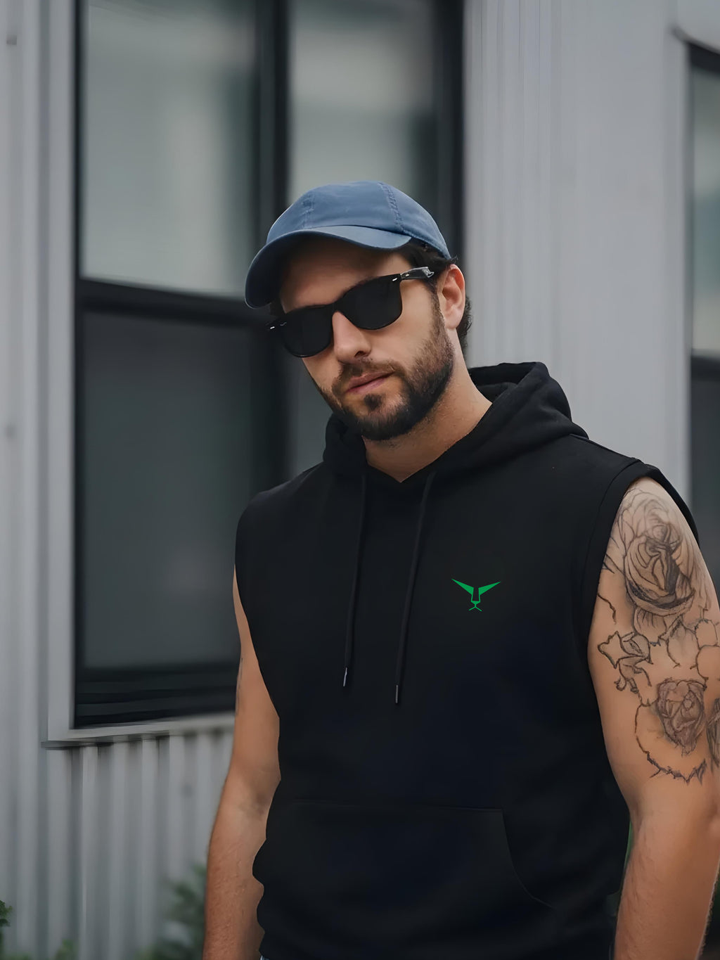 Solid Sleeveless Pullover Hoodie