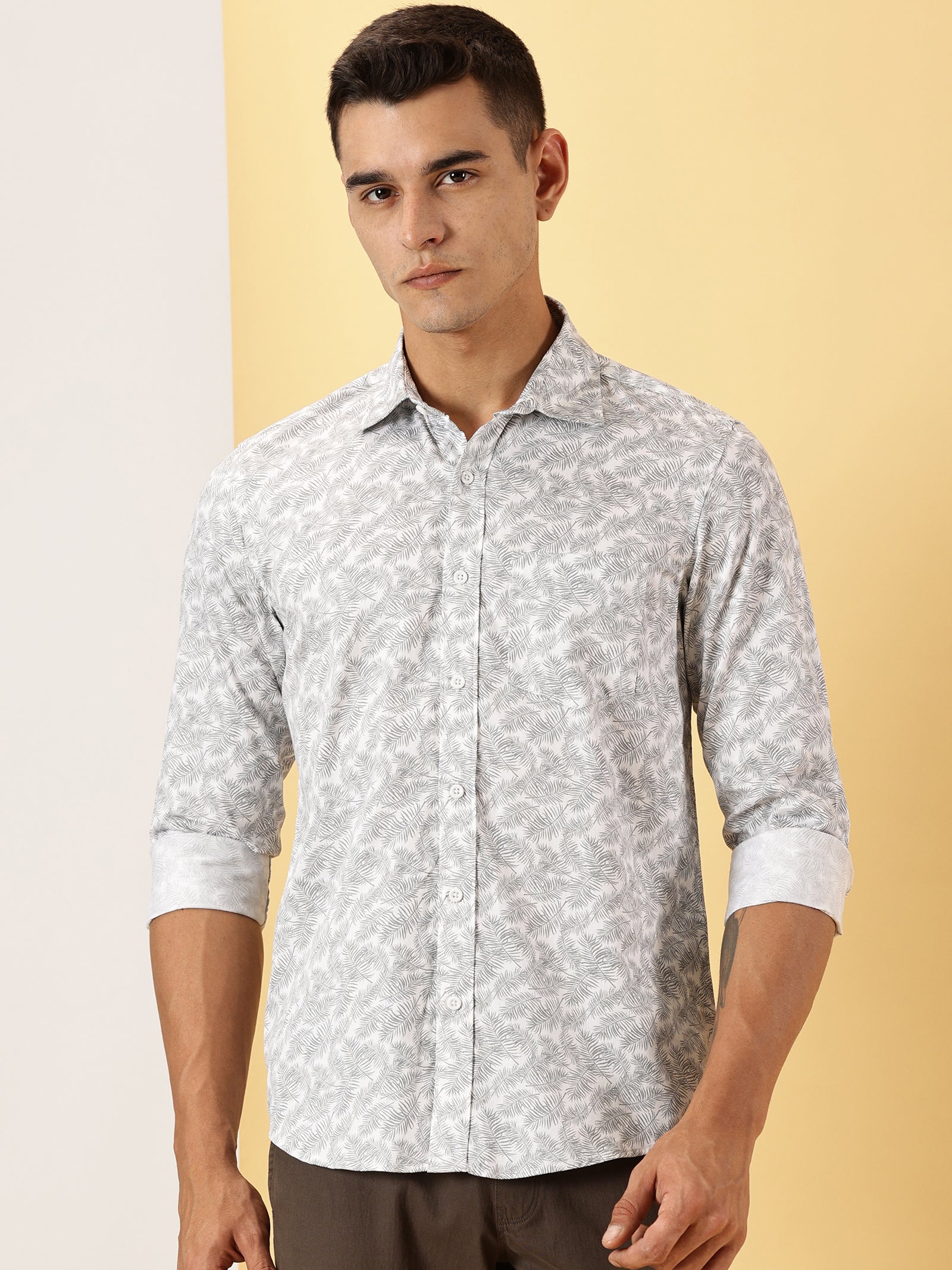 Leaf Printed Full Sleeve Shirt