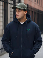 Solid Full Sleeve Zipper Hoodie Leon Clothing