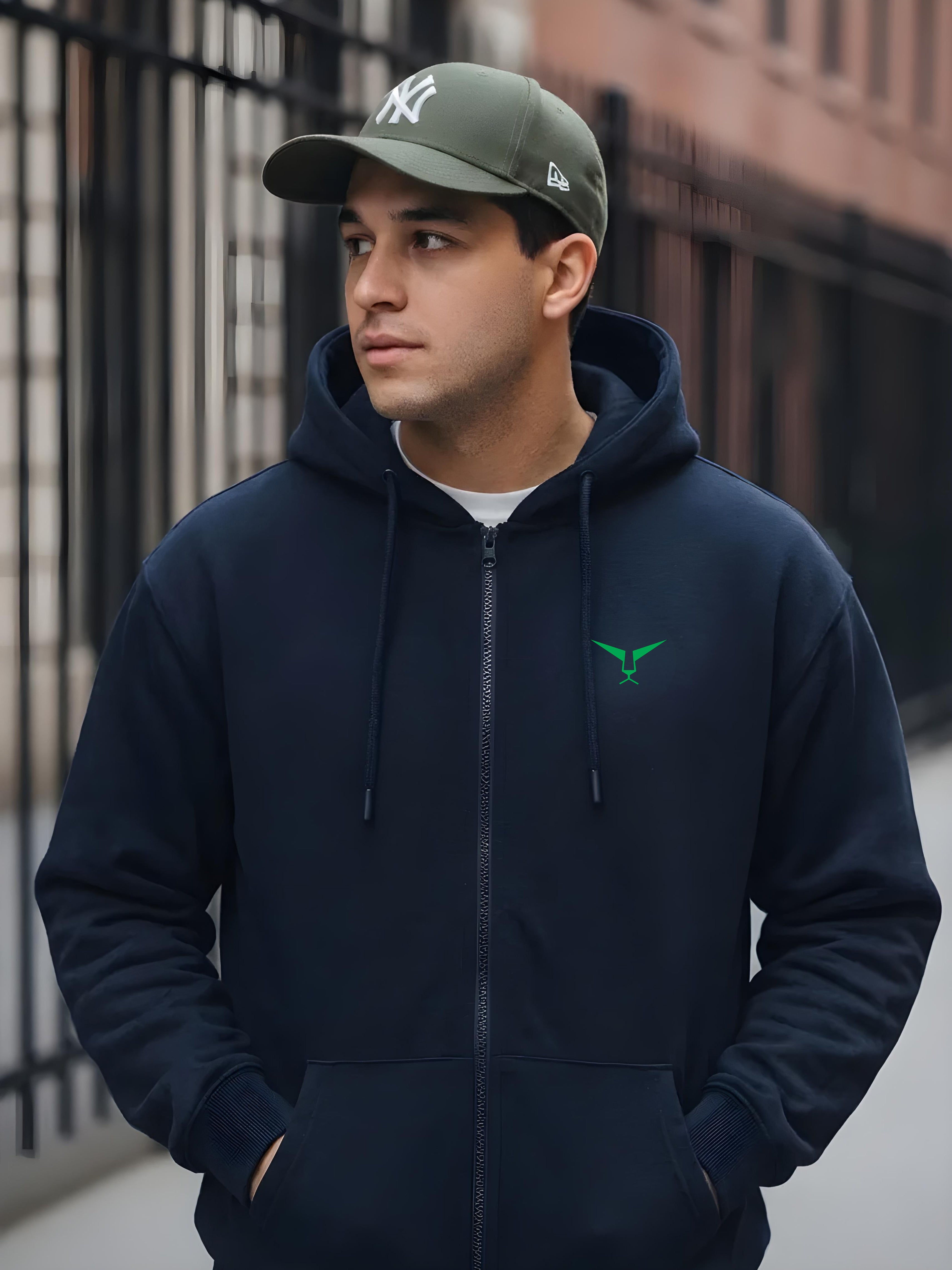 Solid Full Sleeve Zipper Hoodie