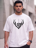 LEON Men's Oversized Gothic Printed T-Shirt LEON
