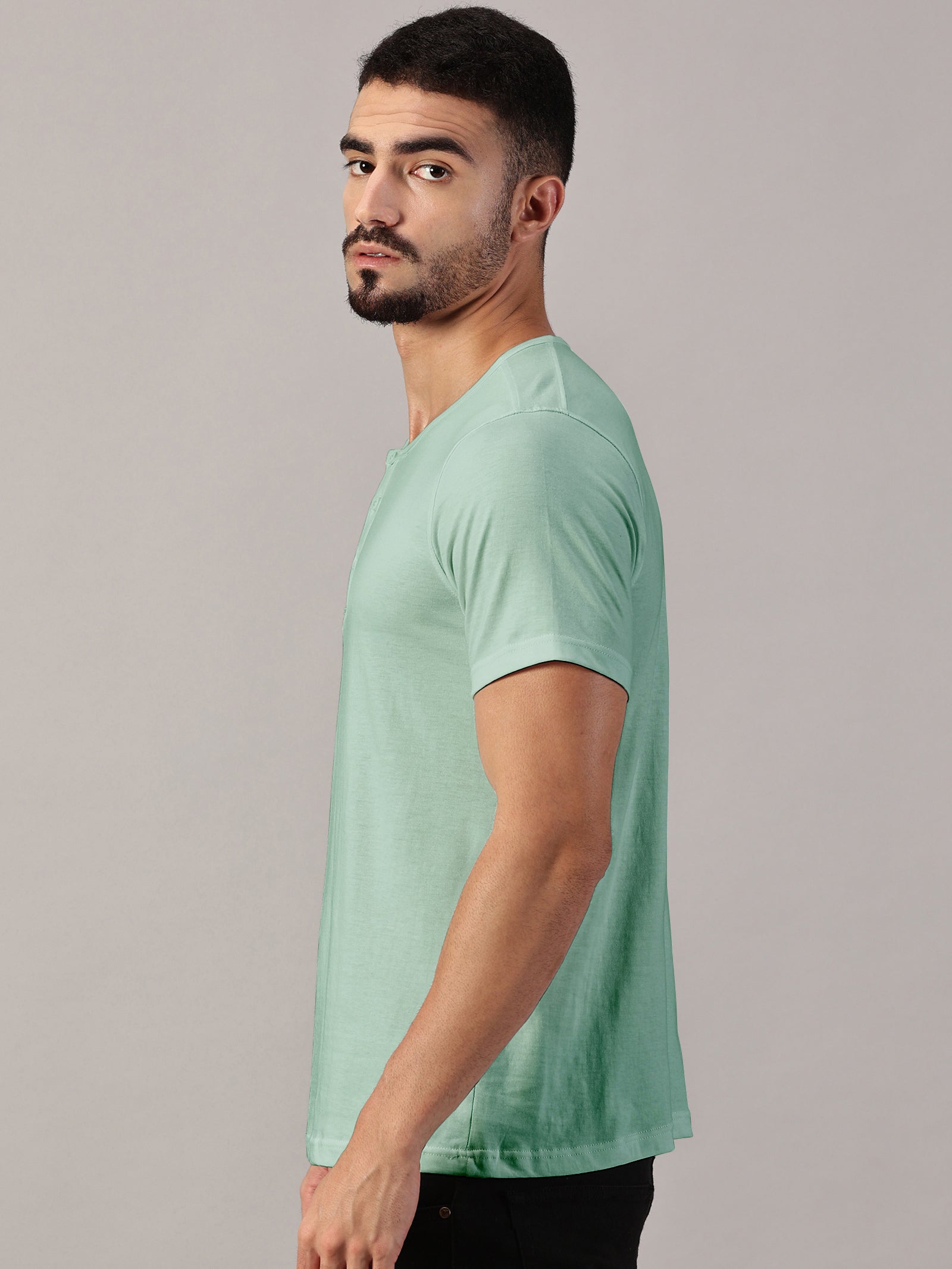 Henley Neck  Half Sleeve T-Shirt