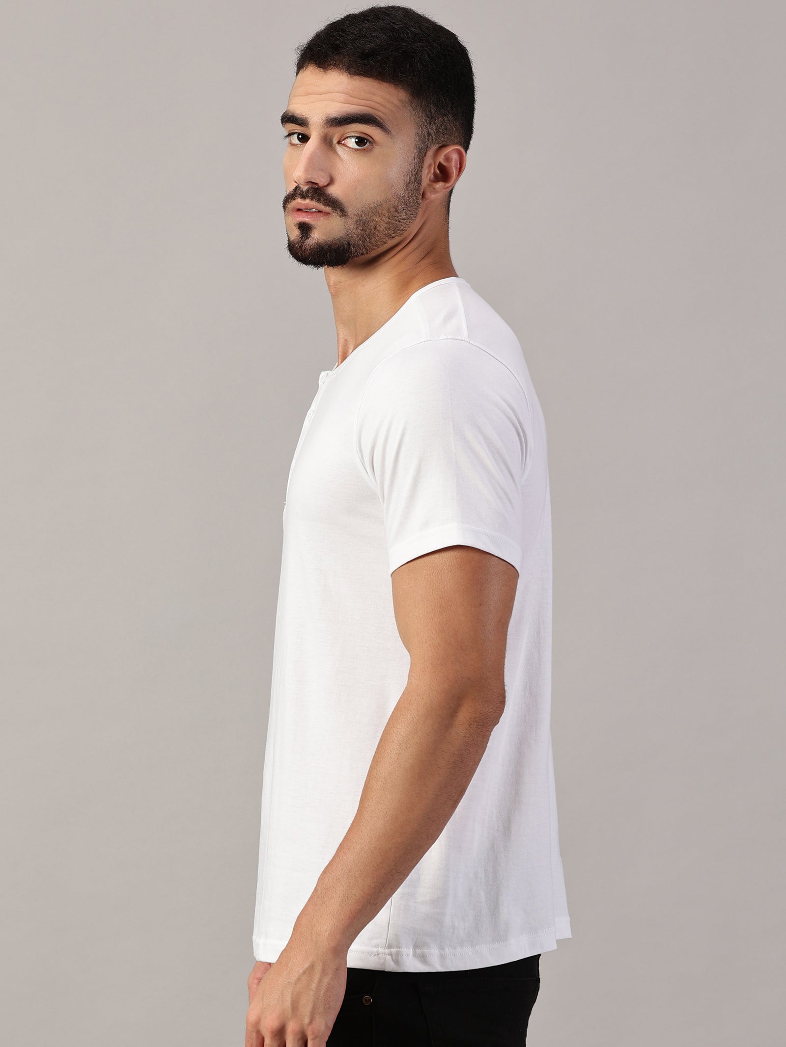 Henley Neck  Half Sleeve T-Shirt