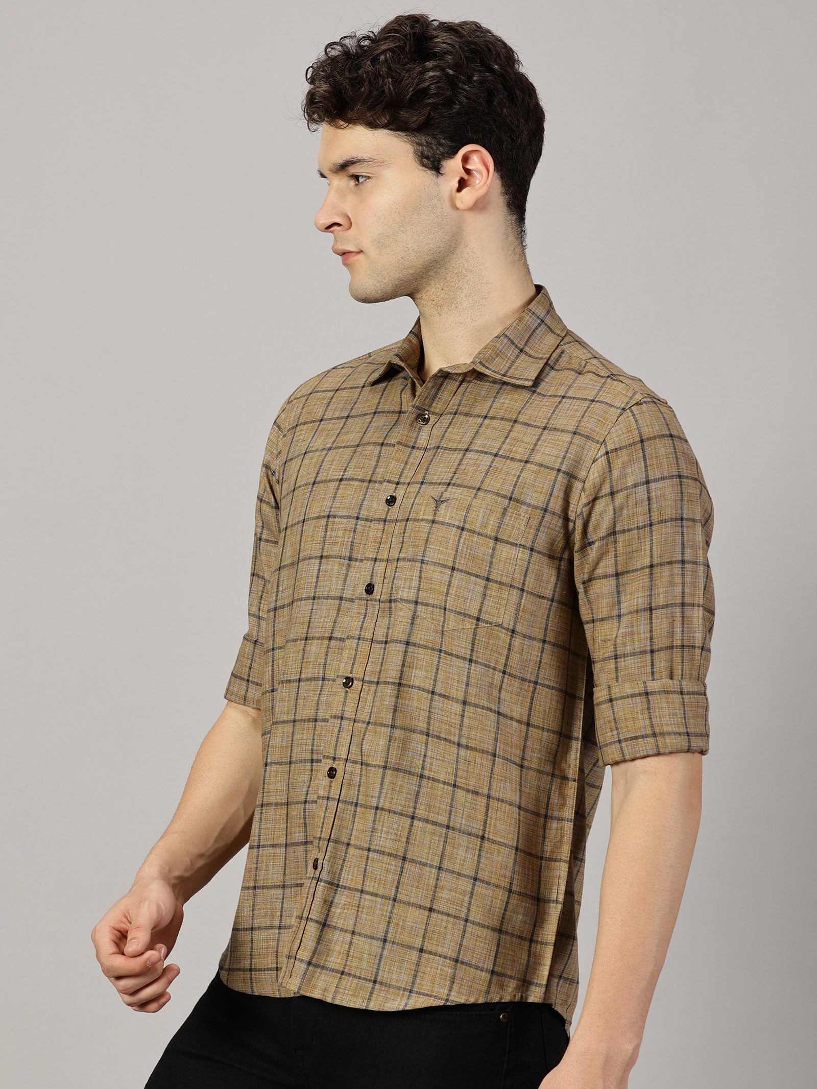 Checkered Poly Cotton Full Sleeve Shirt