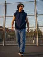 Solid Sleeveless Pullover Hoodie