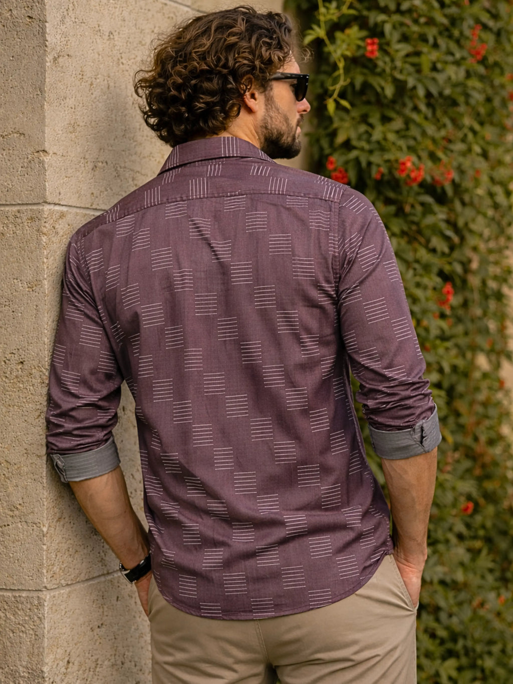 Prime Wine Patterened Full Sleeve Shirt LEON