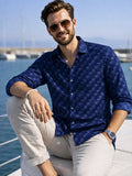 Leon Prime Shirt - Royal Blue Patterrned Premium Smart Casual Shirt for Men LEON