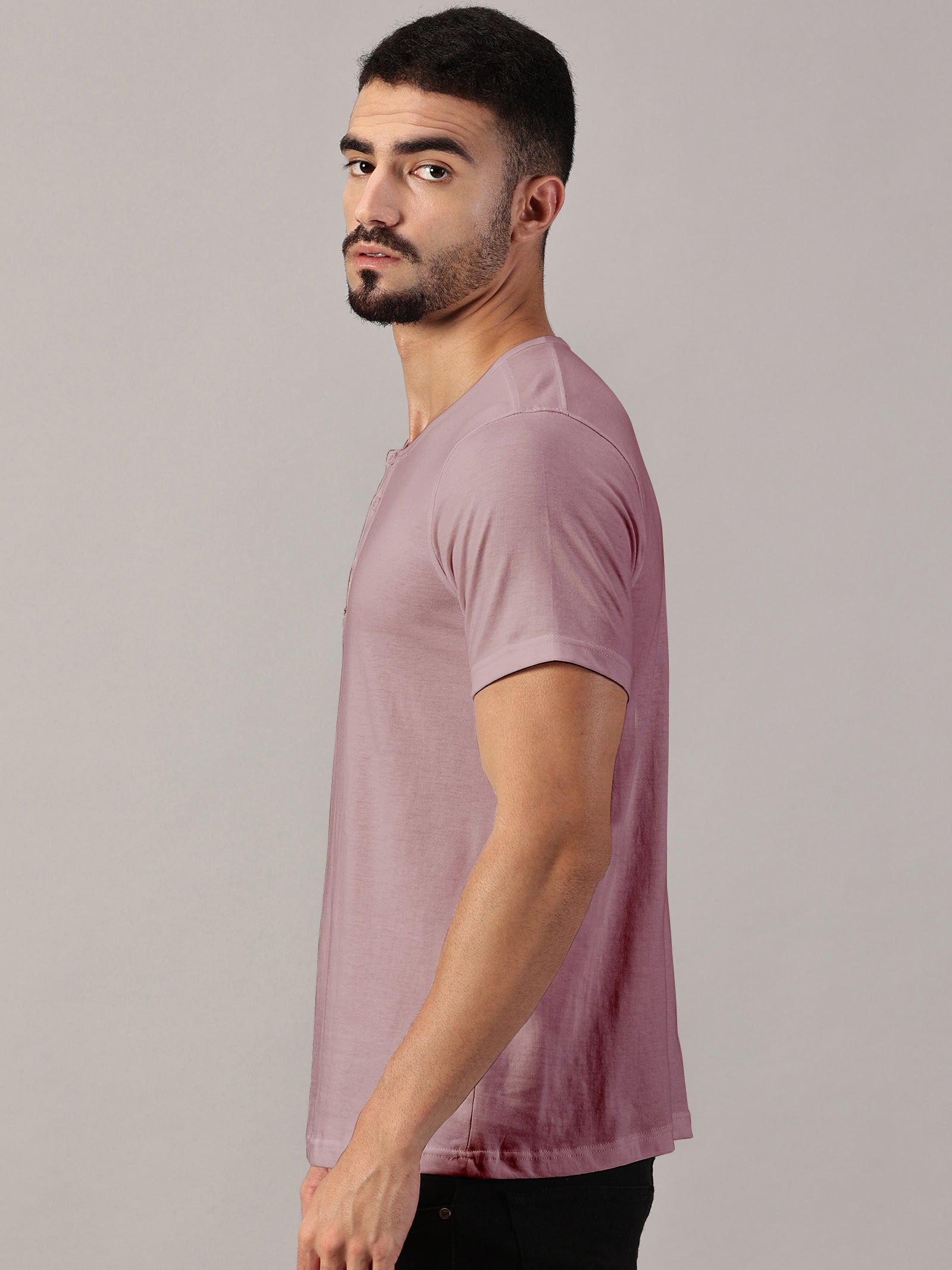 Henley Neck  Half Sleeve T-Shirt