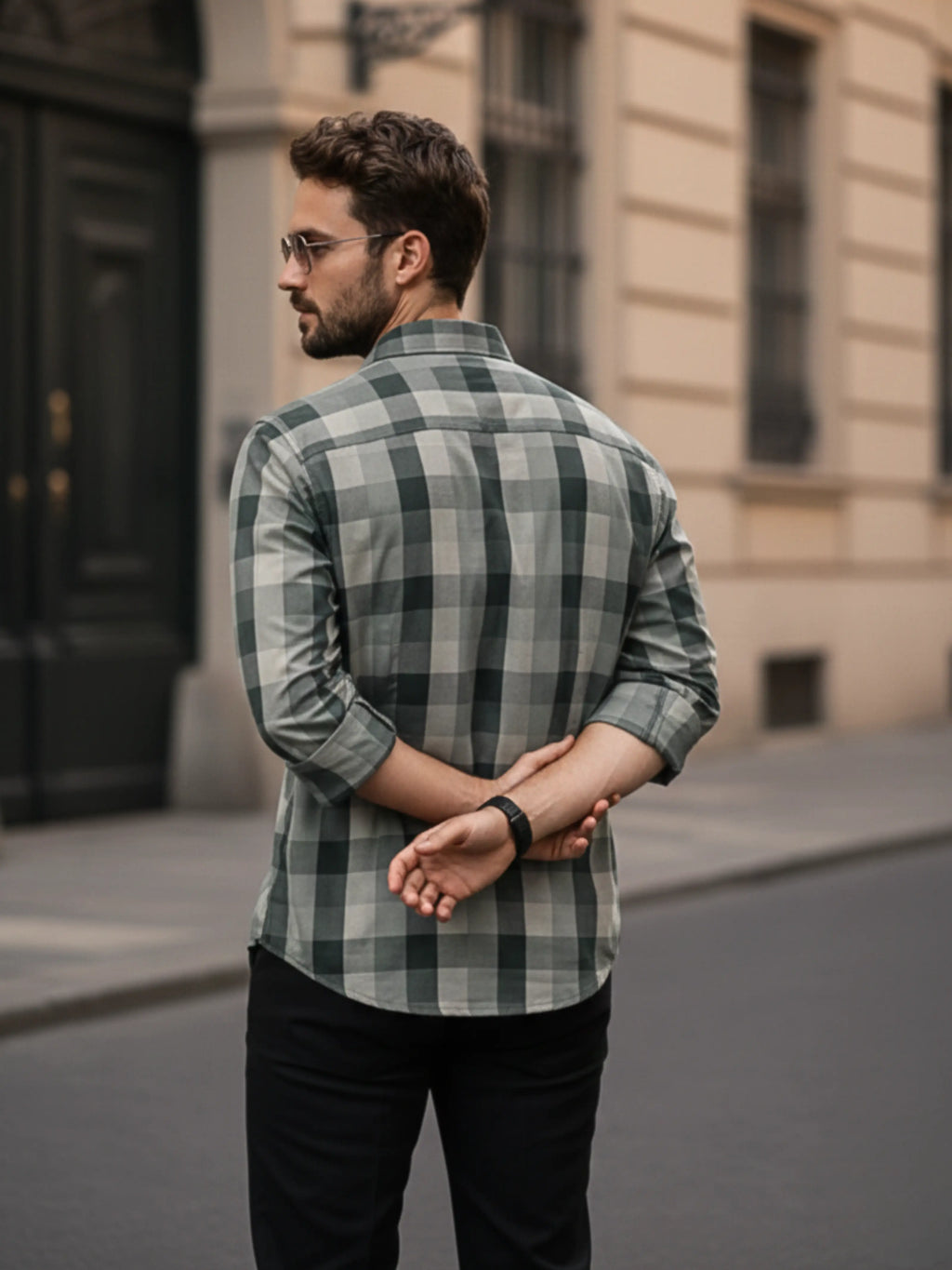 Prime Bottle Green Checkered Full Sleeve Shirt LEON