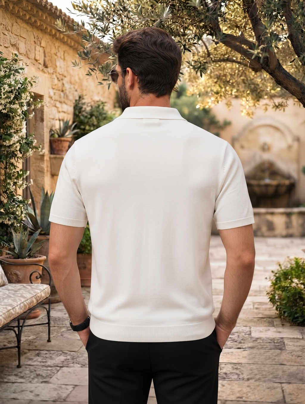 LEON Men’s Flat Knit Polo Collar Half Sleeve T-Shirt | Regular Fit