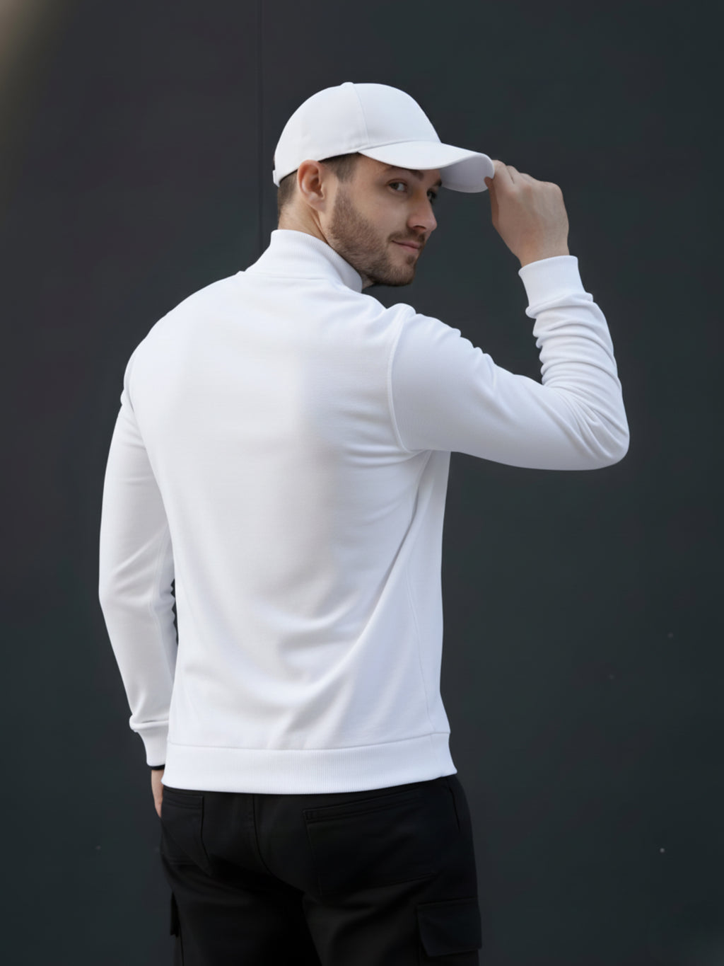 High Neck Full Zipper Sweatshirt