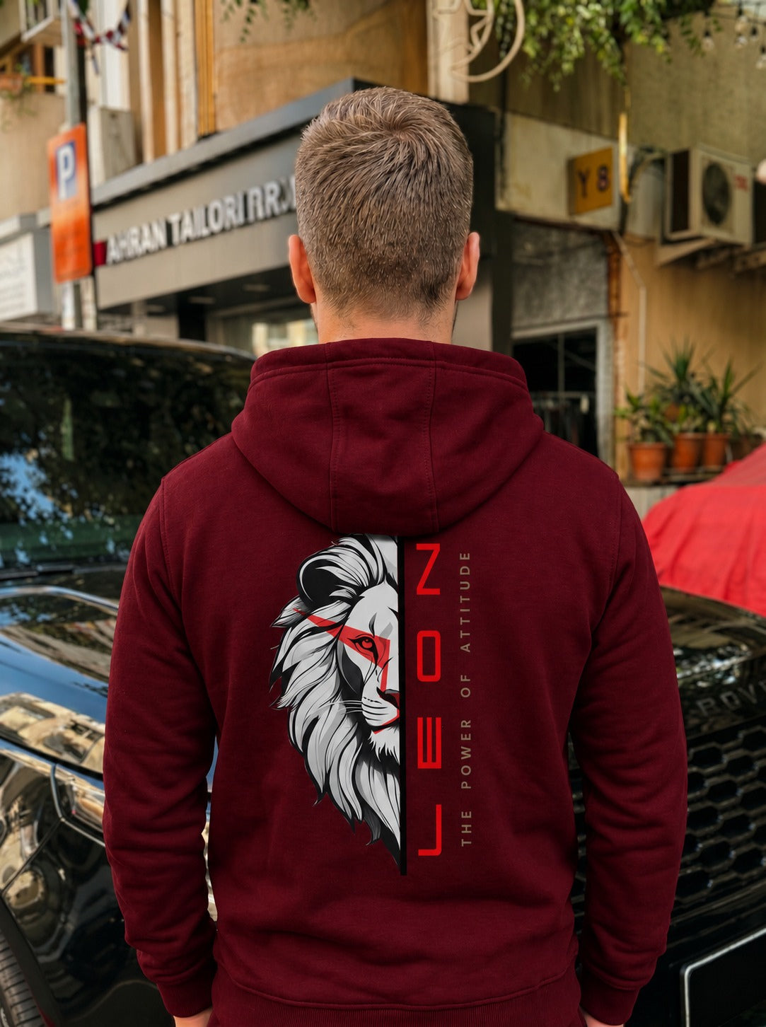 Lion Power Printed Pullover Hoodie LEON