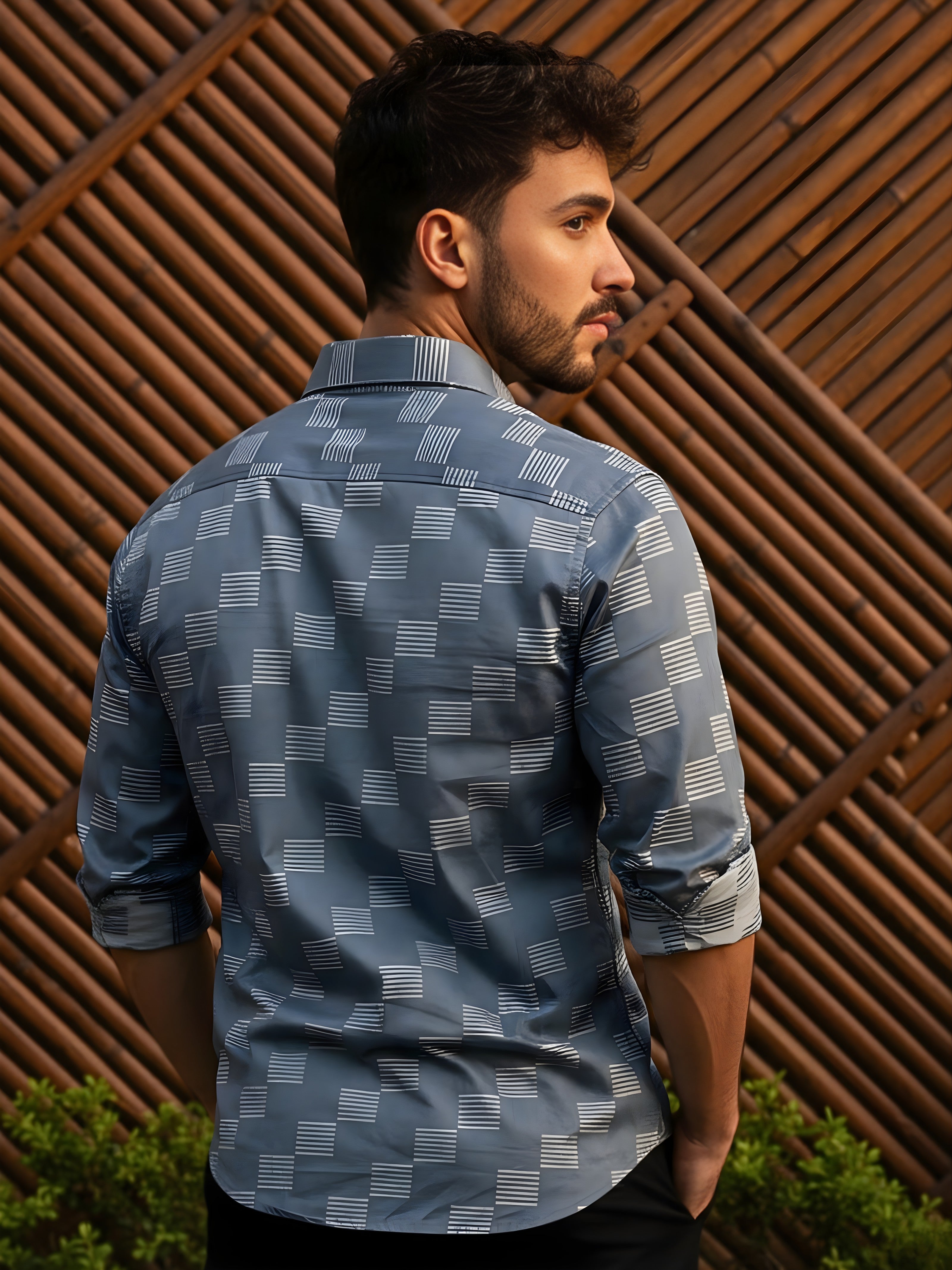 Prime Grey Patterned Full Sleeve Shirt