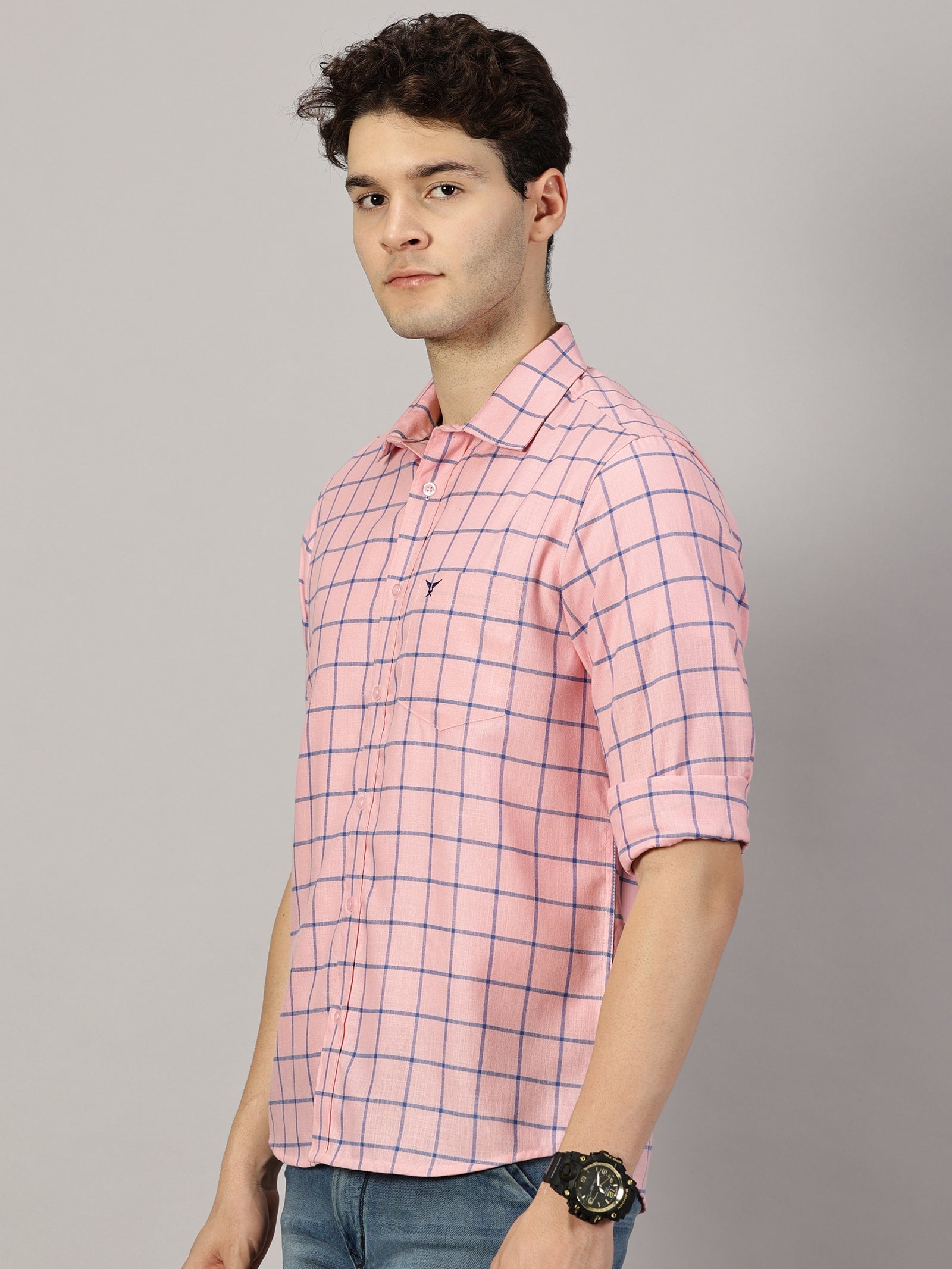 Checkered Poly Cotton Full Sleeve Shirt
