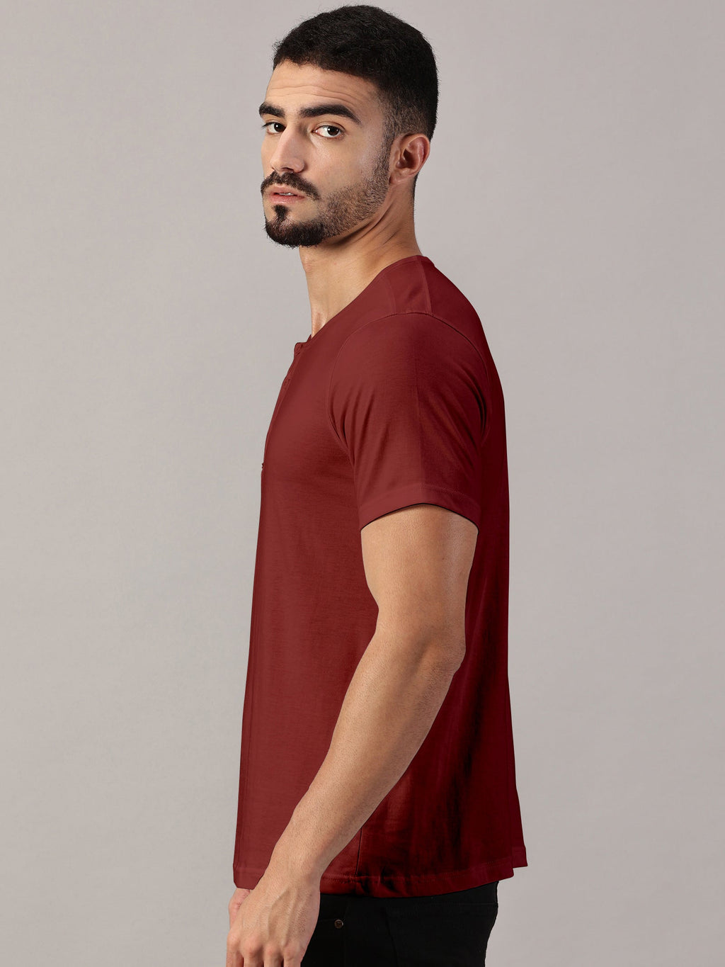 Henley Neck  Half Sleeve T-Shirt