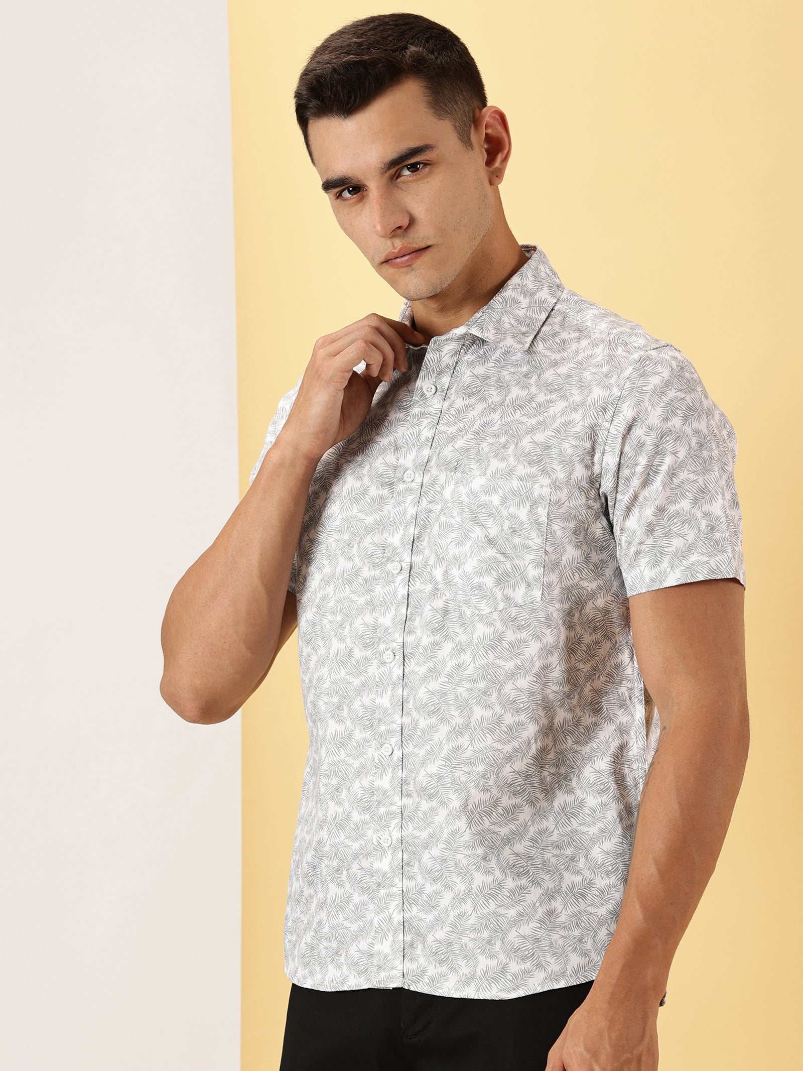 Leaf Printed Half Sleeve Shirt