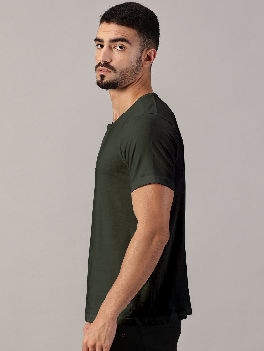 Henley Neck  Half Sleeve T-Shirt