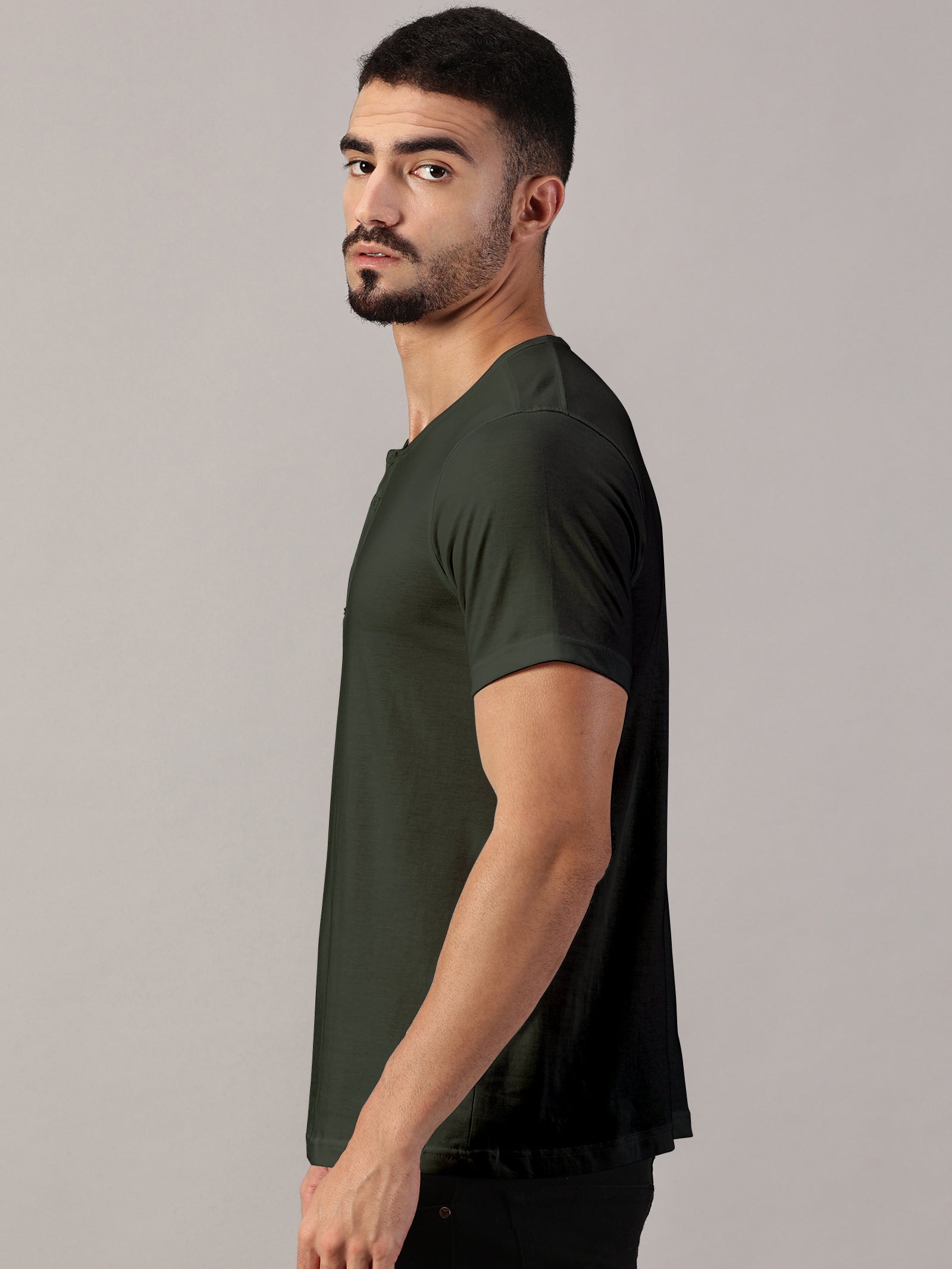 Henley Neck  Half Sleeve T-Shirt