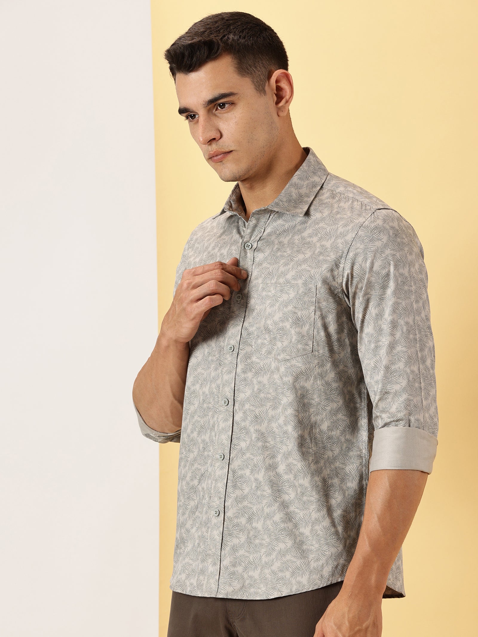 Leaf Printed Full Sleeve Shirt