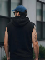Solid Sleeveless Pullover Hoodie