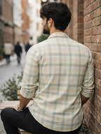 Prime Pastel Green Checkered Full Sleeve Shirt LEON