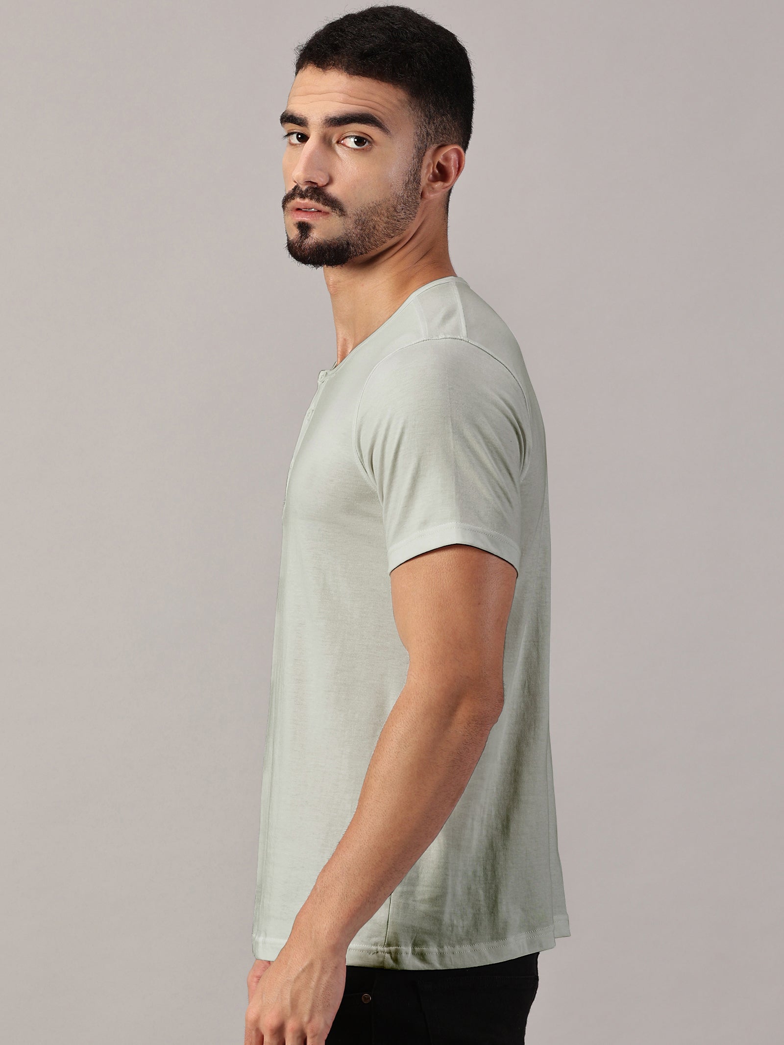Henley Neck  Half Sleeve T-Shirt