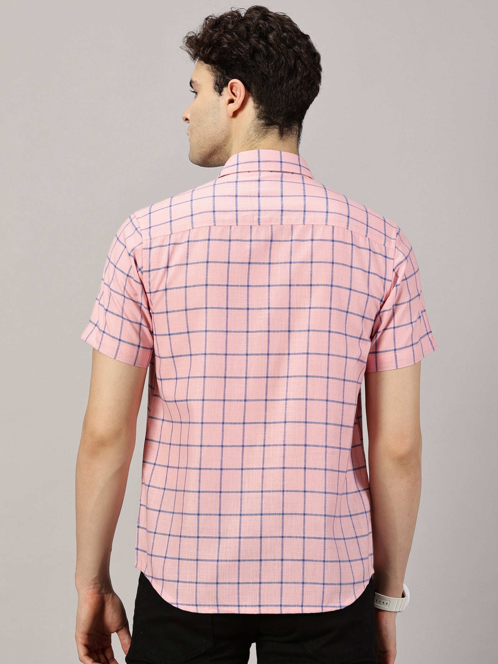 Checkered Poly Cotton Half Sleeve Shirt