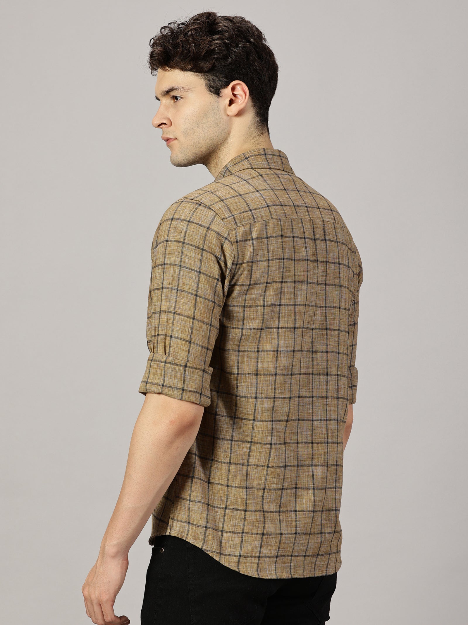 Checkered Poly Cotton Full Sleeve Shirt