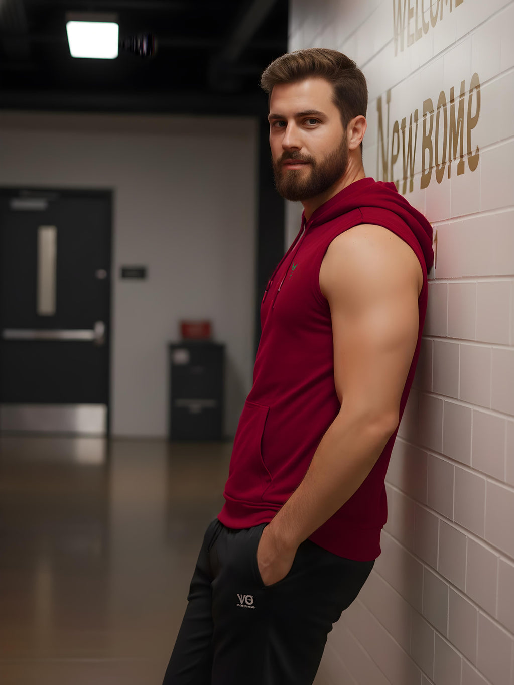 Solid Sleeveless Pullover Hoodie