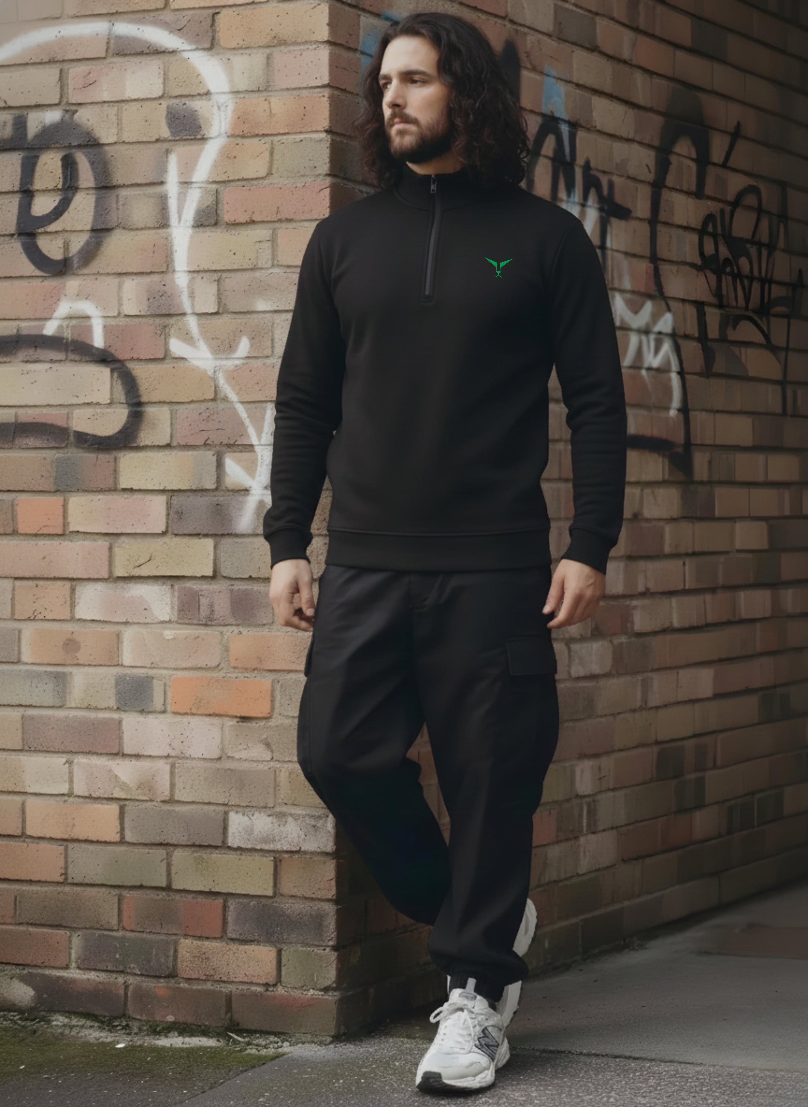 High Neck Half Zipper Sweatshirt