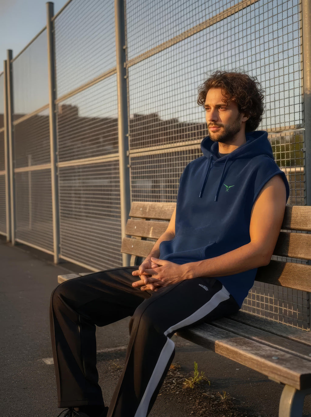 Solid Sleeveless Pullover Hoodie