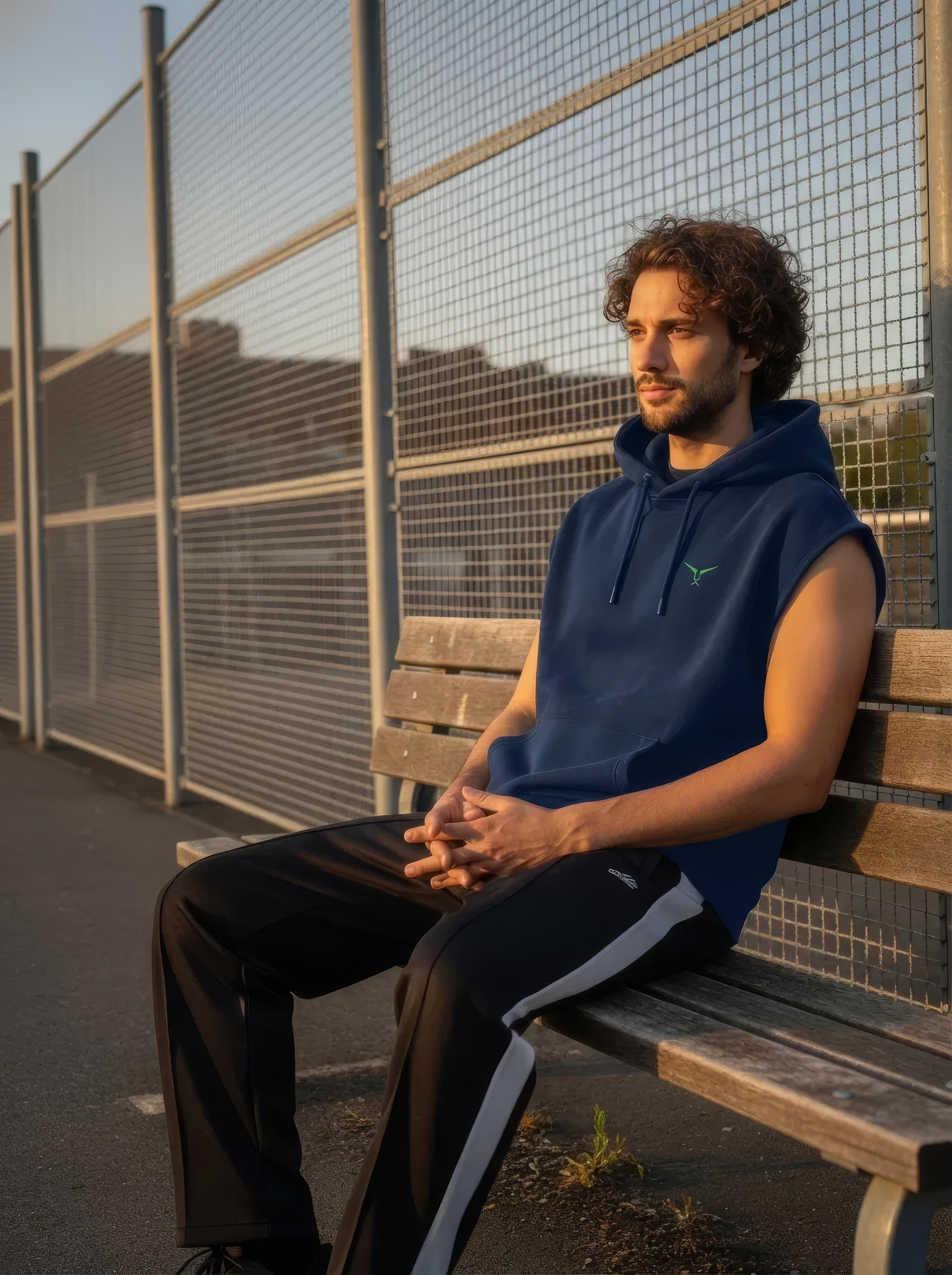 Solid Sleeveless Pullover Hoodie