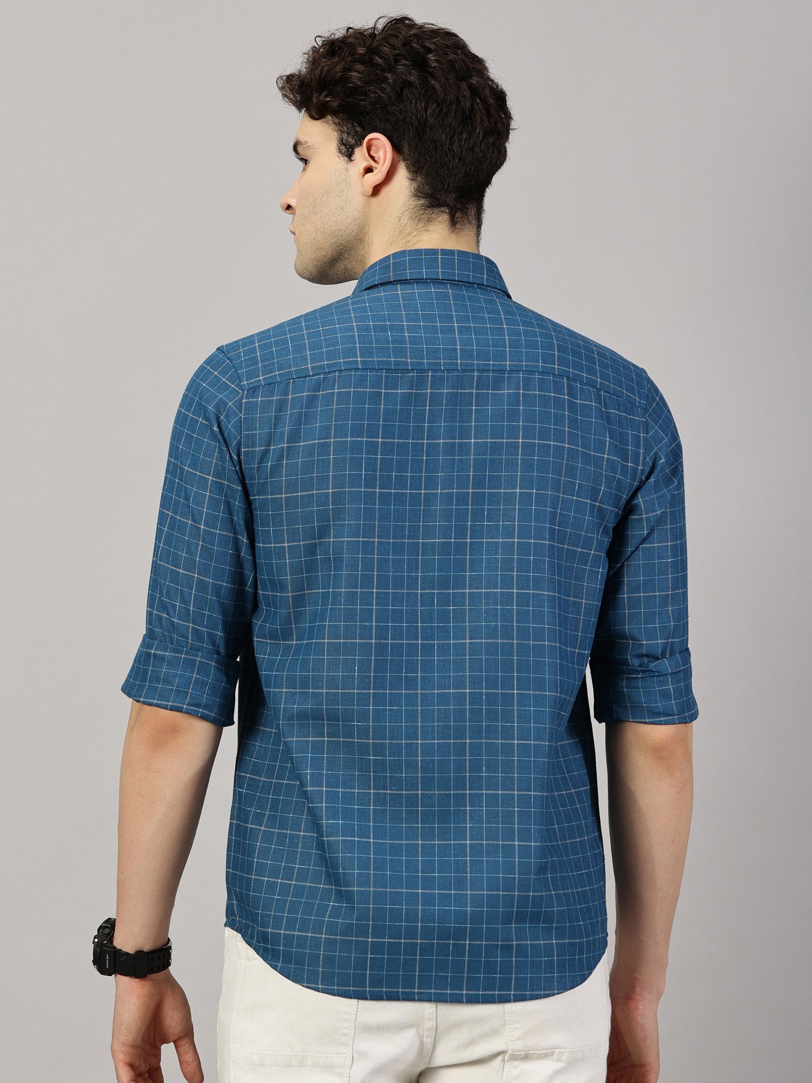 Checkered Poly Cotton Full Sleeve Shirt
